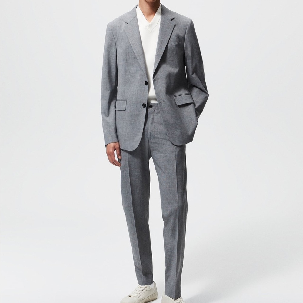 Checked stretch suit